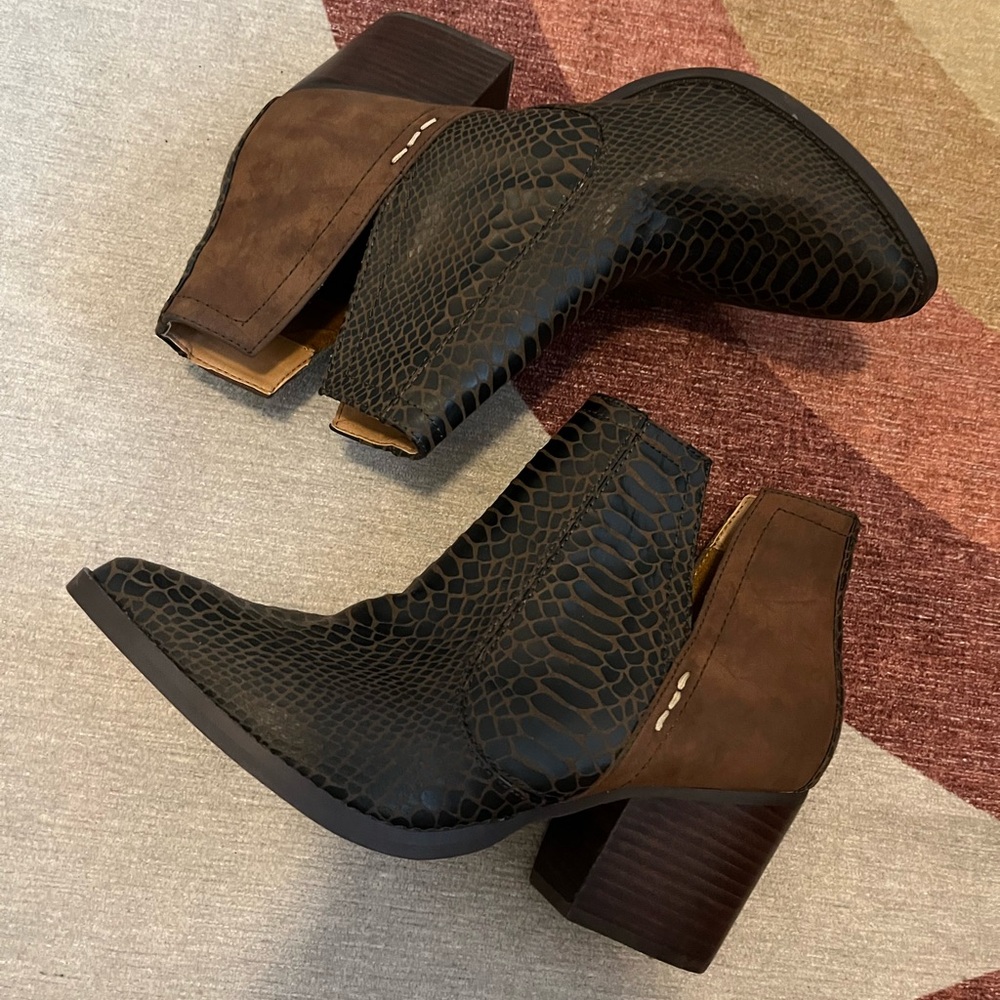 Leather Western Ankle Boots